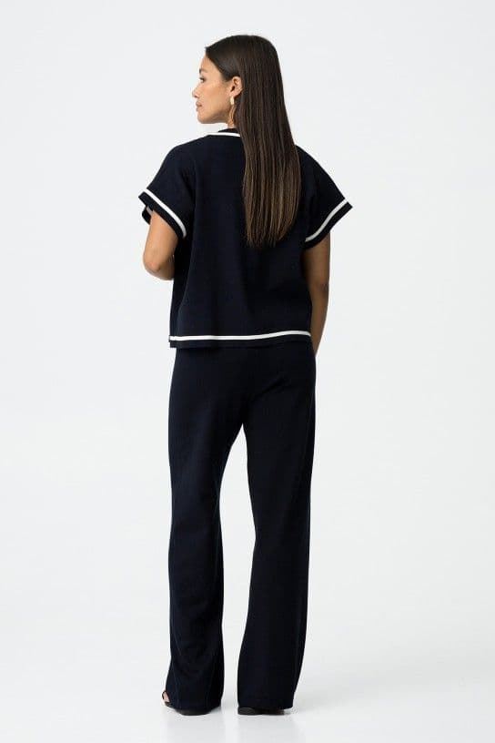 Pantalones azul marino anchos punto, Dero - Imagen 4