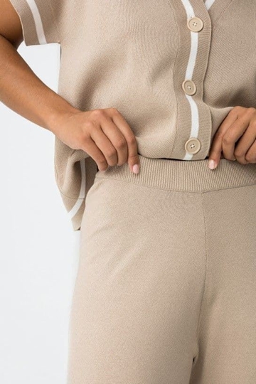 Pantalones beige anchos punto, Dero - Imagen 2