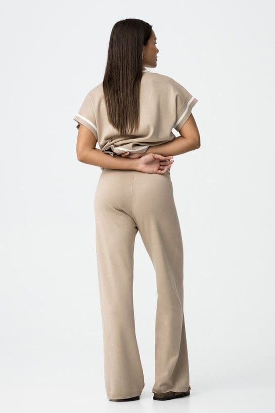Pantalones beige anchos punto, Dero - Imagen 4