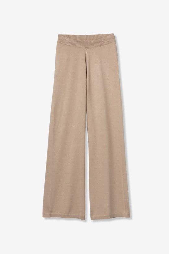 Pantalones beige anchos punto, Dero - Imagen 5