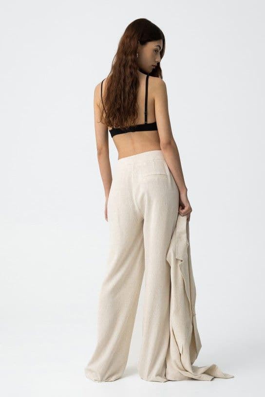 Pantalones fluidos lino, Portel - Imagen 2