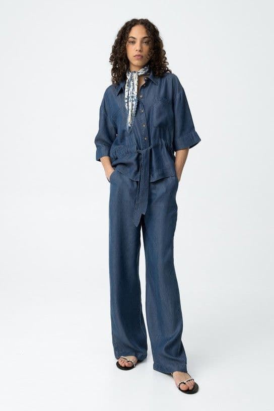 Pantalones fluidos tencel de pierna ancha, Globe - Imagen 1