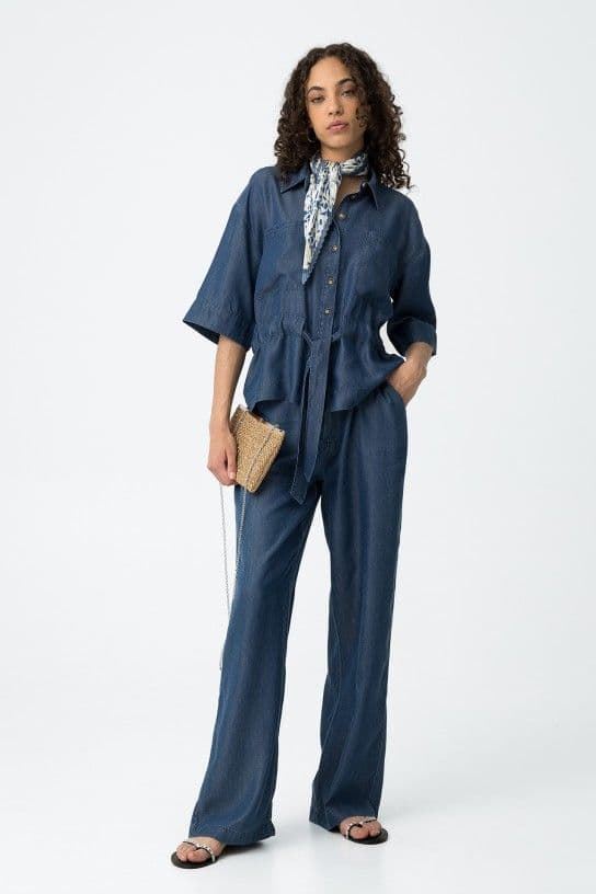 Pantalones fluidos tencel de pierna ancha, Globe - Imagen 3