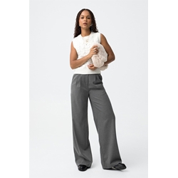 Pantalones wide leg, Granulado - Imagen 1
