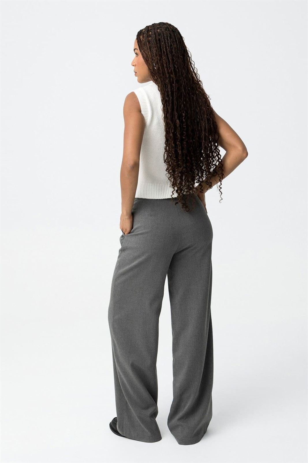 Pantalones wide leg, Granulado - Imagen 4