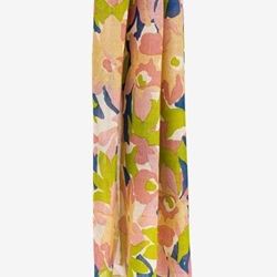 Pañuelo Efecto Lino con Diseño Floral - Imagen 1