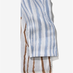 Pañuelo estampado azules y camel - Imagen 1