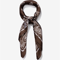 Pañuelo marrón chocolate estampado - Imagen 1