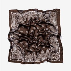 Pañuelo marrón chocolate estampado - Imagen 2