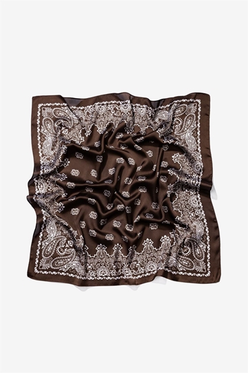 Pañuelo marrón chocolate estampado - Imagen 2