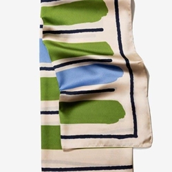 Pañuelo Satinado con Estampado a Rayas - Imagen 2