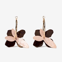 Pendiente aro con flores - Imagen 1