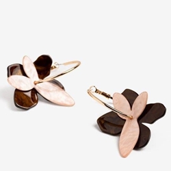 Pendiente aro con flores - Imagen 2