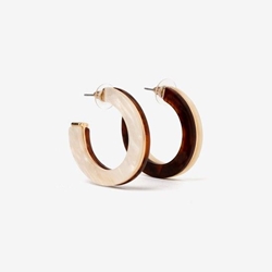 Pendiente aro nácar y dorado - Imagen 1