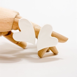 Pendiente corazón asimétrico grande - Imagen 1