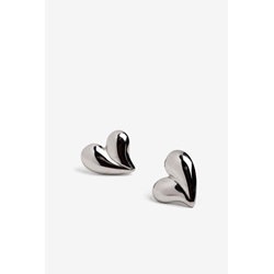 Pendiente corazon plateado - Imagen 2