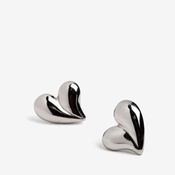 Pendiente corazon plateado - Imagen 2