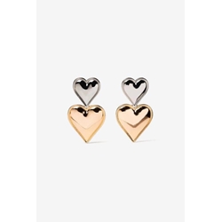Pendientes con Corazones Bicolor - Imagen 1