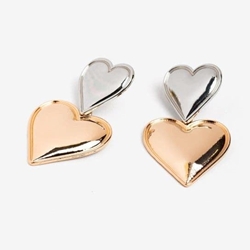 Pendientes con Corazones Bicolor - Imagen 2