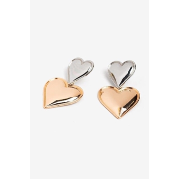 Pendientes con Corazones Bicolor - Imagen 2