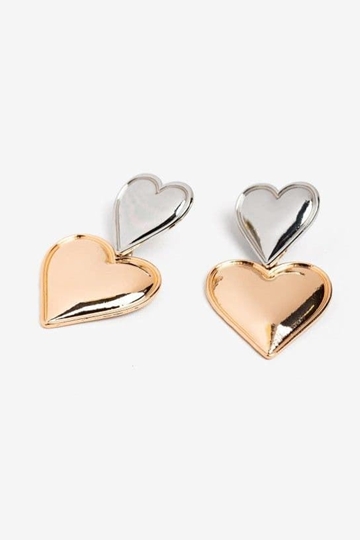Pendientes con Corazones Bicolor - Imagen 2
