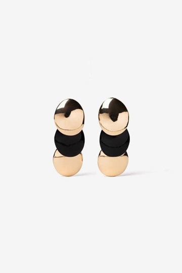 Pendientes dorados y negros - Imagen 1