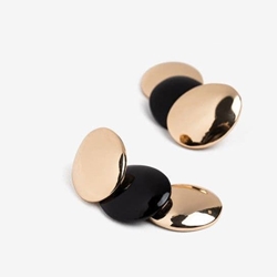 Pendientes dorados y negros - Imagen 2