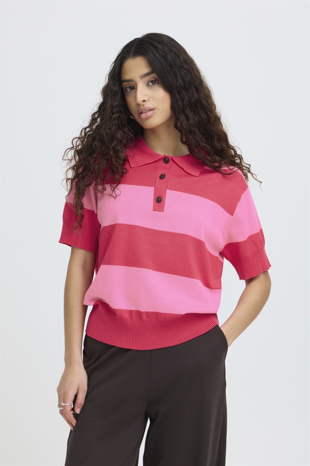 Polo raya ancha rosa, Luls - Imagen 1