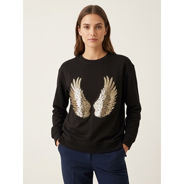 Sudadera Ávila con alas de lentejuelas Lylu - negro - Imagen 1