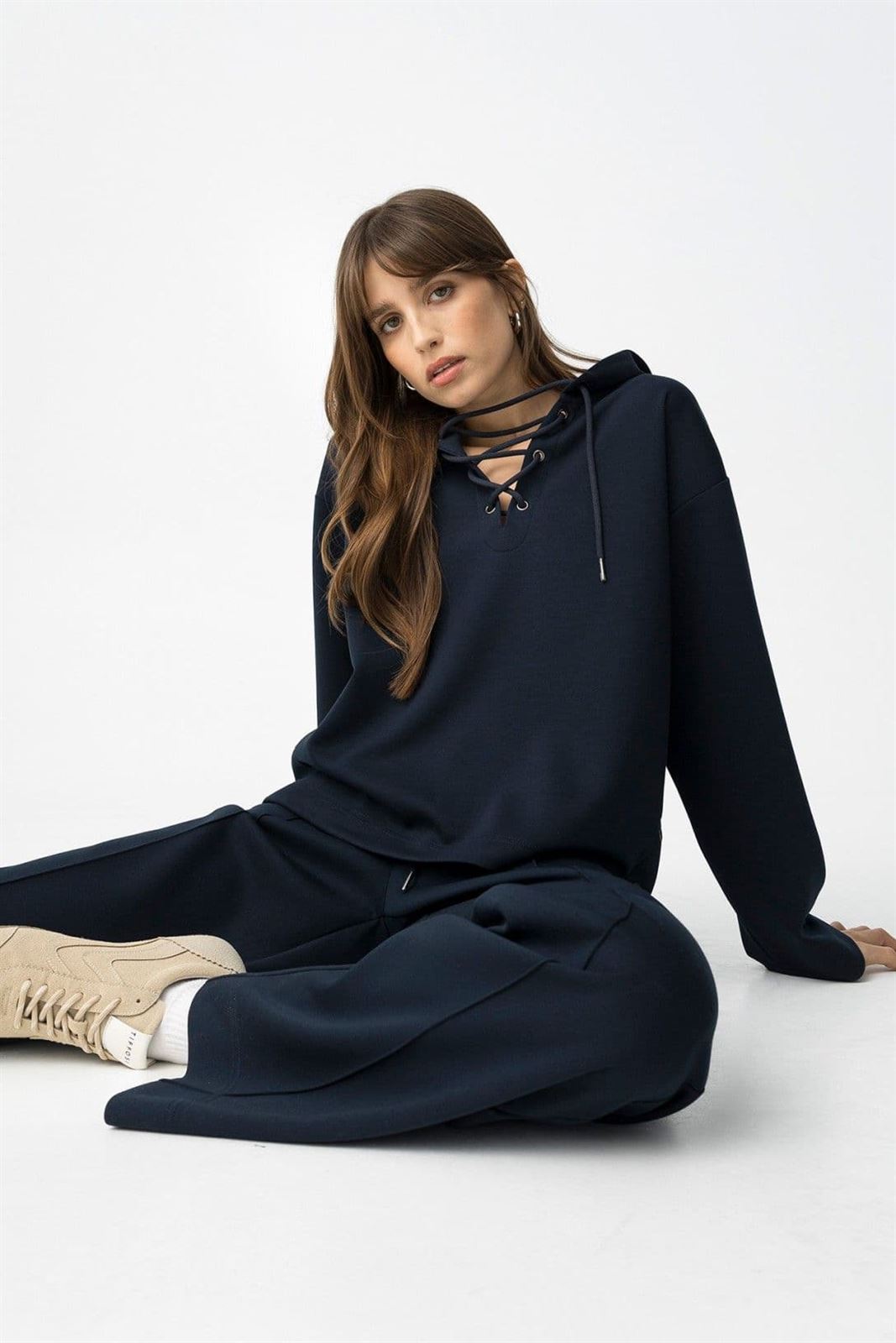 Sudadera azul cordones, Luca - Imagen 1