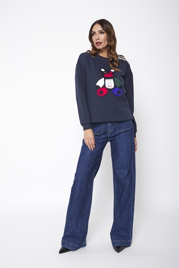 Sudadera Barcelona con oso bordado Lylu - azul marino - Imagen 2