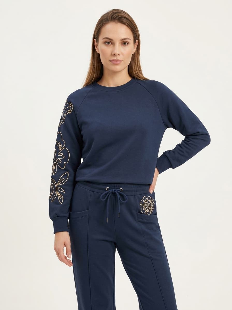 Sudadera Cáceres bordada Lylu - azul marino - Imagen 1