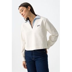 Sudadera combinada cuello camisa, Nate - Imagen 1