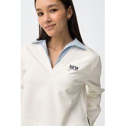 Sudadera combinada cuello camisa, Nate - Imagen 2