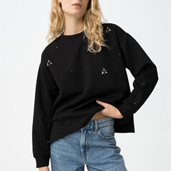Sudadera negra con apliques, Aprile - Imagen 1