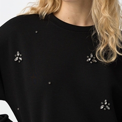 Sudadera negra con apliques, Aprile - Imagen 2