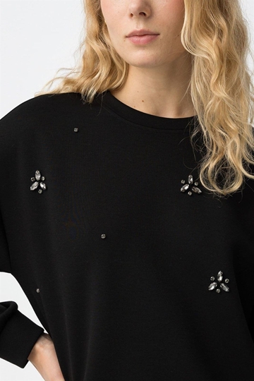 Sudadera negra con apliques, Aprile - Imagen 2