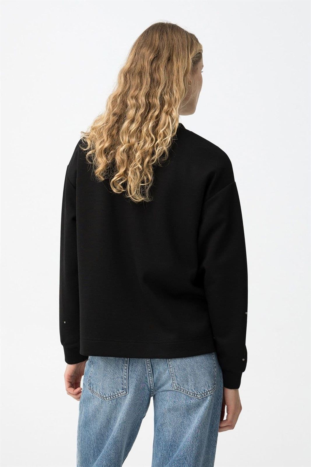 Sudadera negra con apliques, Aprile - Imagen 4