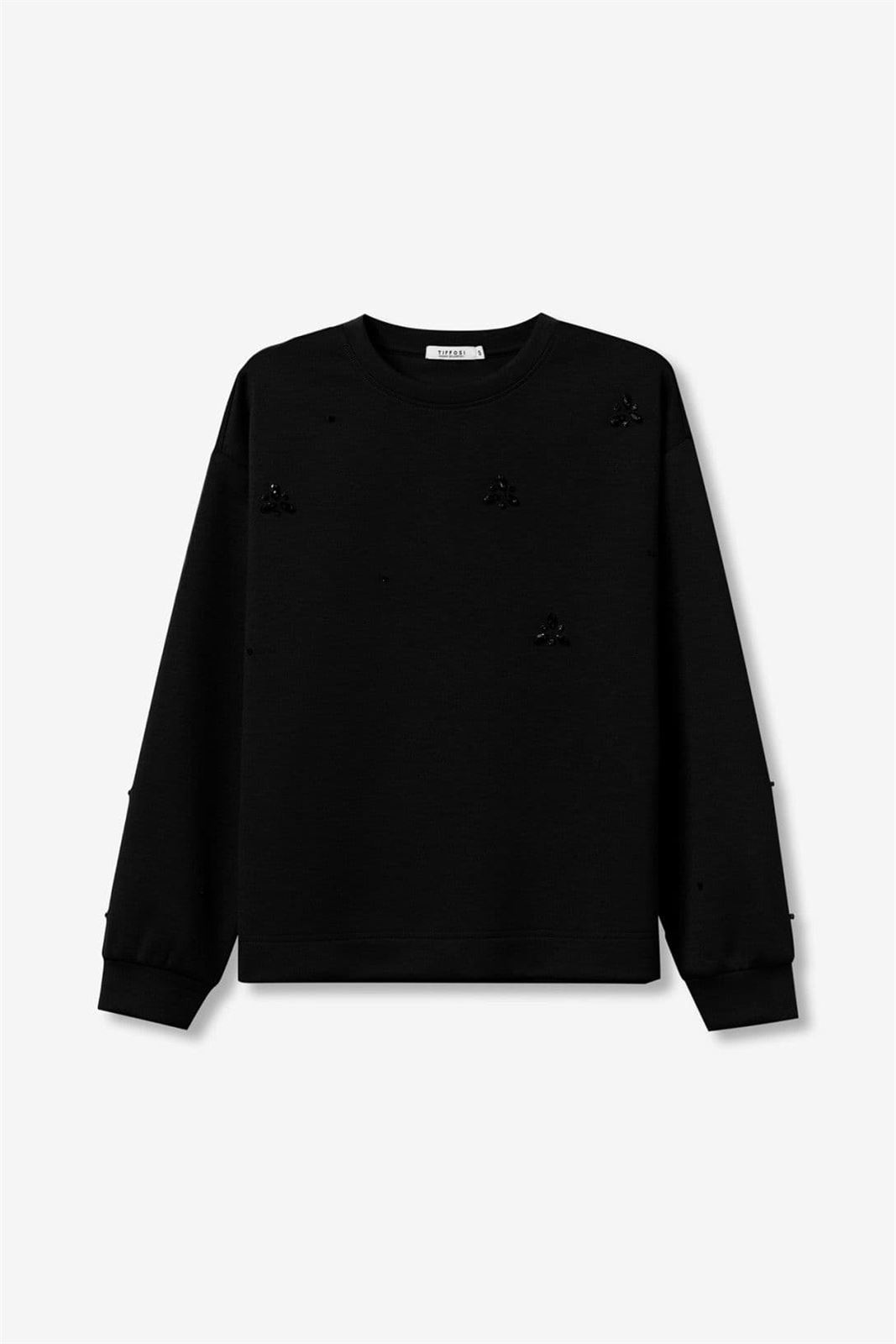 Sudadera negra con apliques, Aprile - Imagen 5