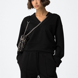 Sudadera negra con Botones Metálicos, Kenzina - Imagen 1