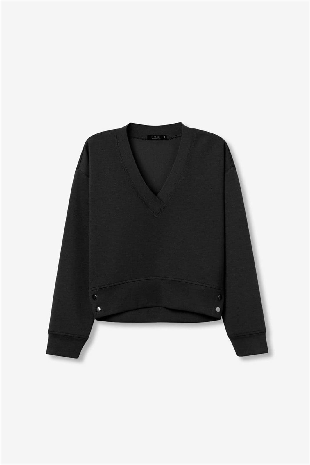 Sudadera negra con Botones Metálicos, Kenzina - Imagen 7
