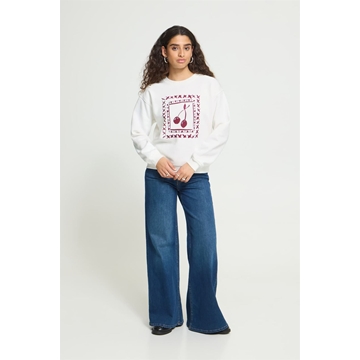 Sudadera oversize estampado de cerezas, Merella, Ichi - blanco - Imagen 2
