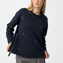 Sudadera tachas azul marino, East - Imagen 1