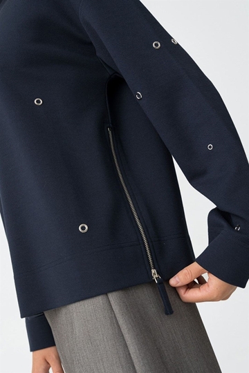 Sudadera tachas azul marino, East - Imagen 2