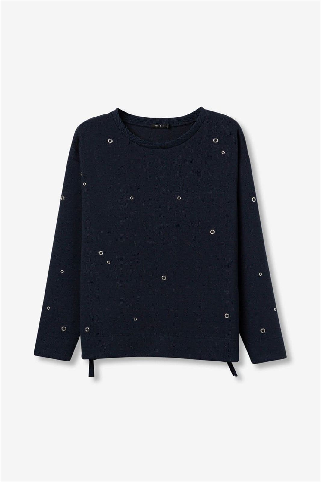 Sudadera tachas azul marino, East - Imagen 5
