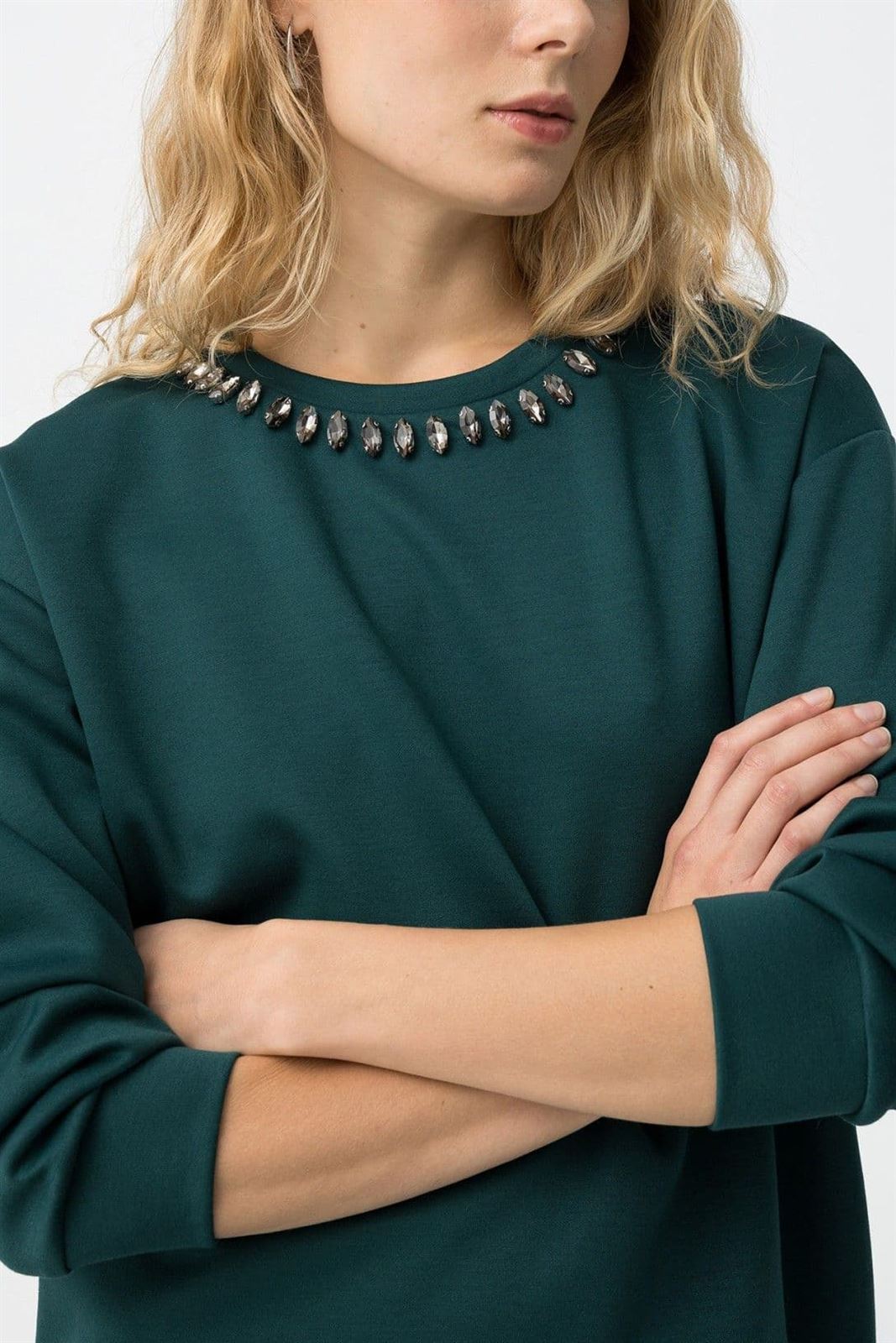 Sudadera verde con apliques, Pipa - Imagen 2