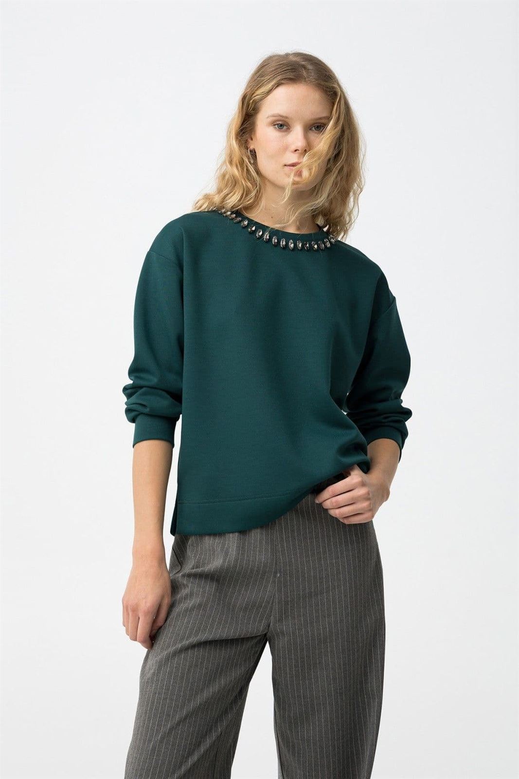 Sudadera verde con apliques, Pipa - Imagen 4