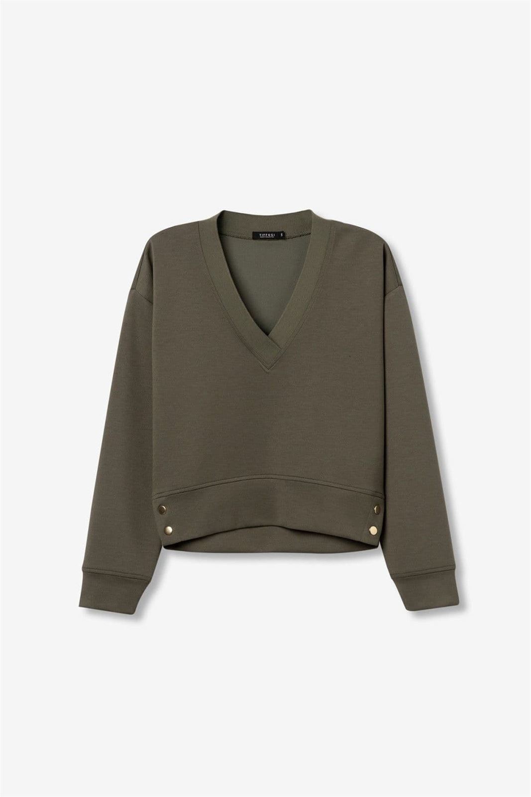 Sudadera verde con Botones Metálicos, Kenzina - Imagen 7