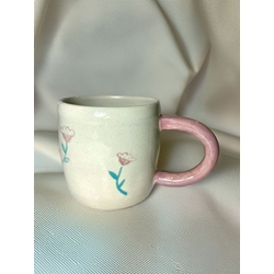 Taza de gres de flores - Imagen 1