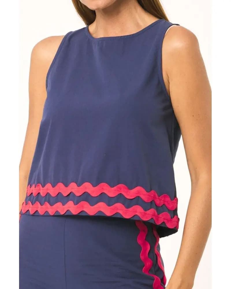 Top azul detalles rojos, Love - Imagen 2